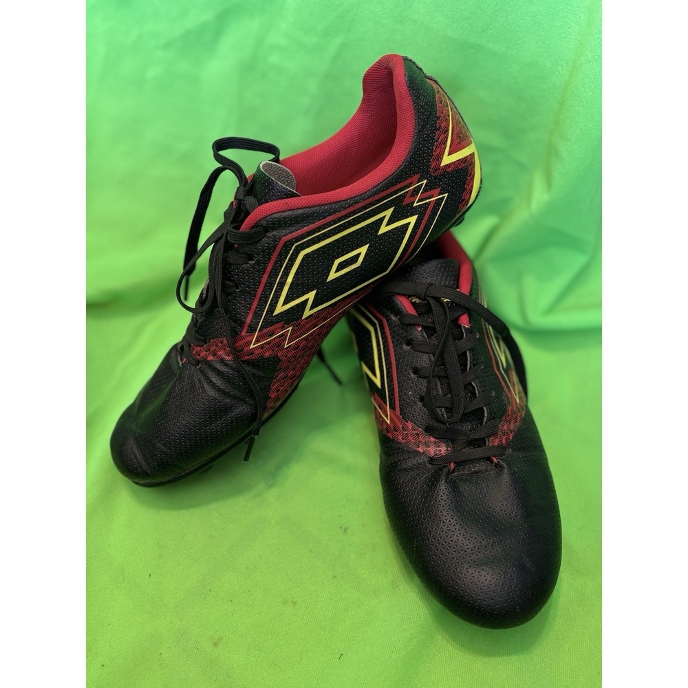 Lotto Forza Elite Mens Soccer Cleats Shoes Size 8.5 Black/Red Lace Up